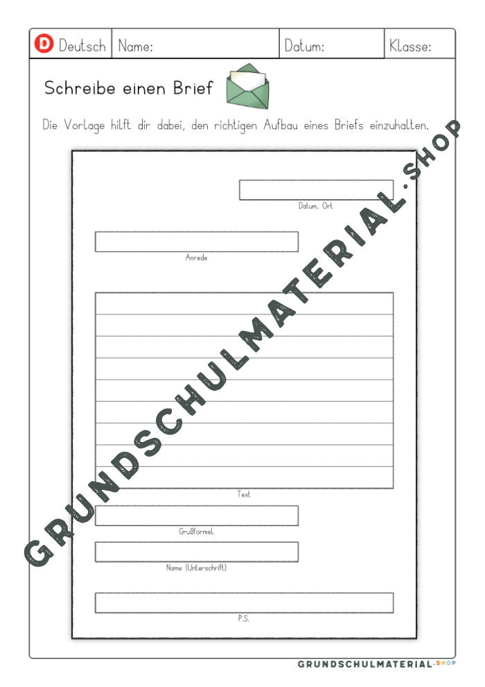 Materialpaket "Ich schreibe einen Brief"
