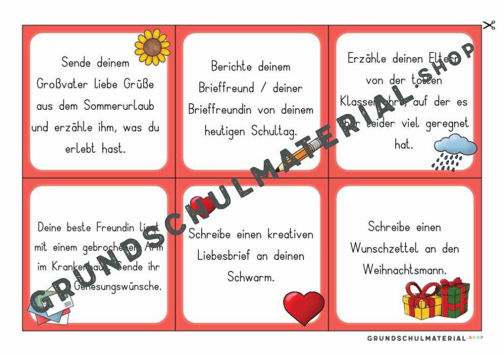 Schreibanlässe zum Briefe schreiben
