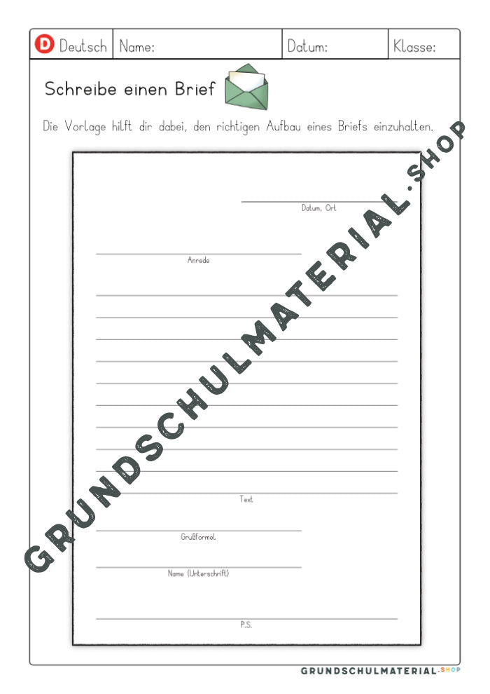 Materialpaket "Ich schreibe einen Brief"