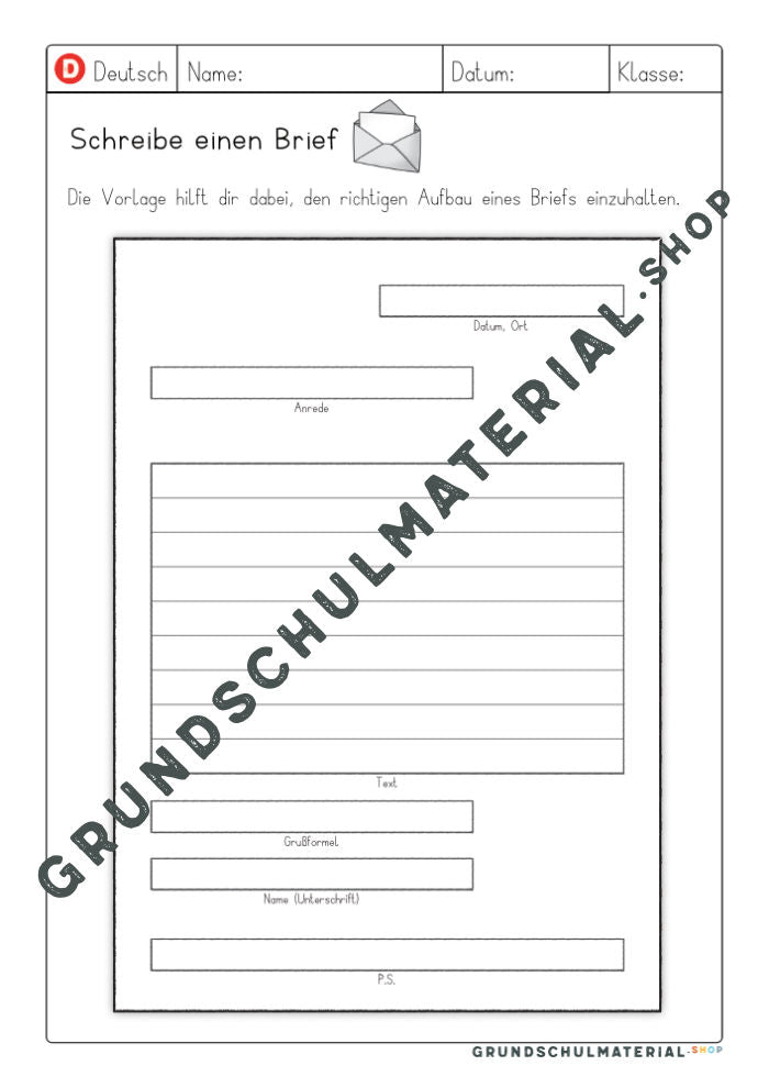 Materialpaket "Ich schreibe einen Brief"