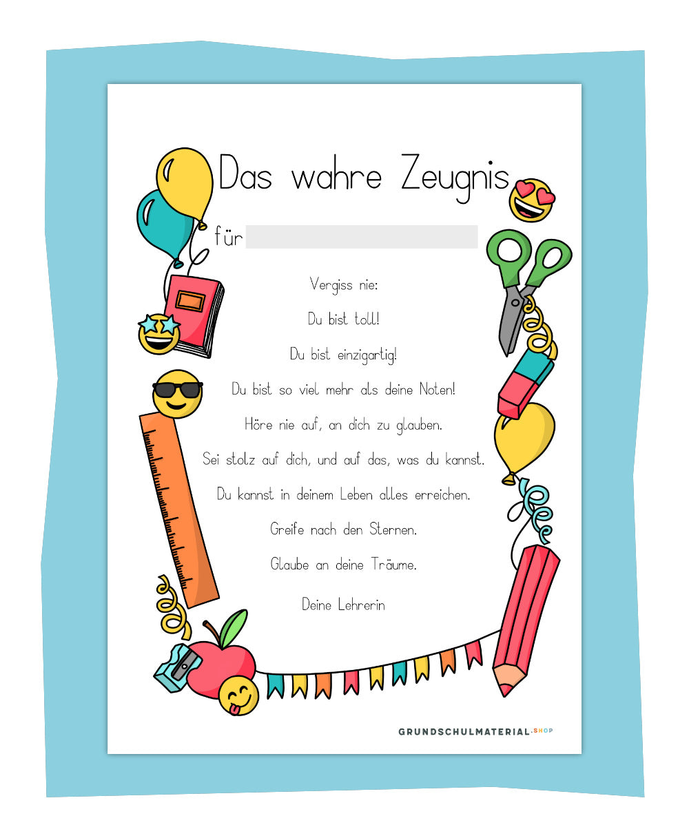 Das wahre Zeugnis - Du bist so viel mehr als deine Noten! - Schul-Edition