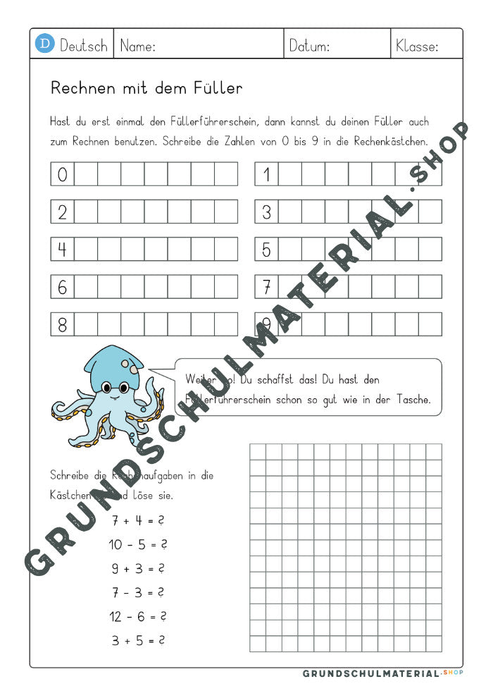 Materialpaket Füllerführerschein