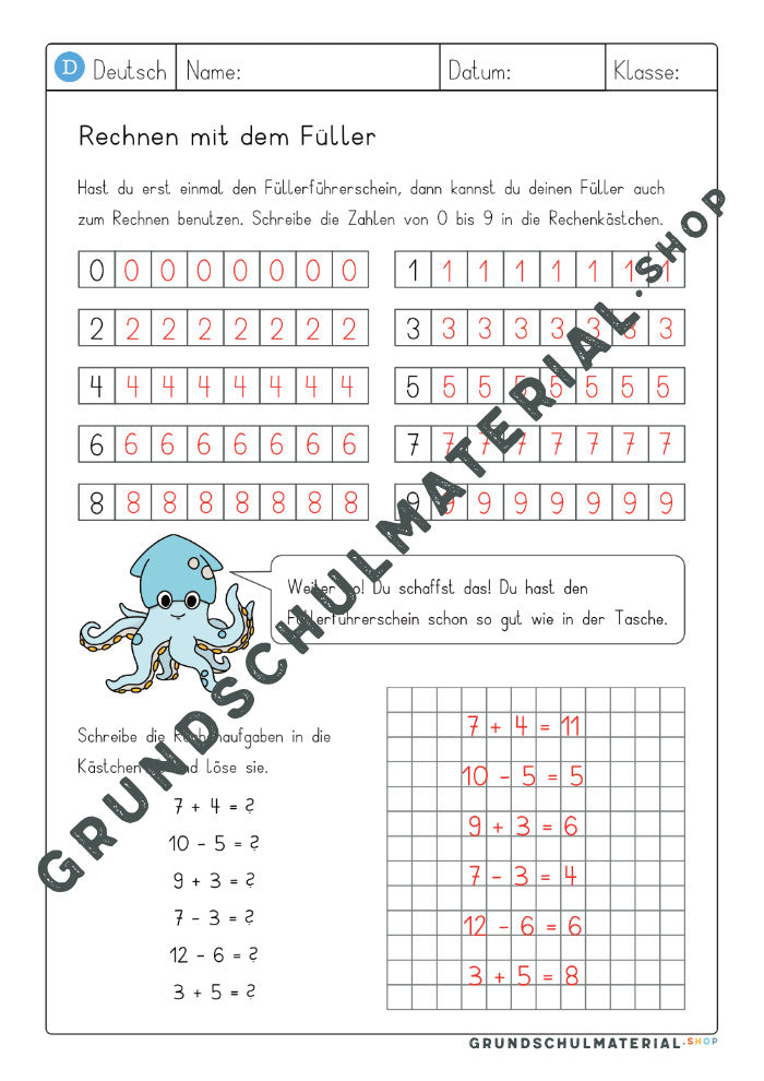 Materialpaket Füllerführerschein