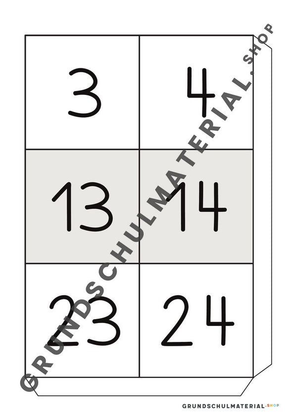 Große Hundertertafel: Vorlage Teil 19 mit Klebelasche