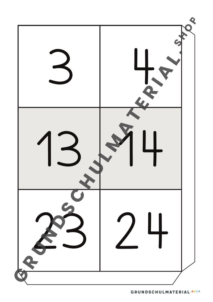 Große Hundertertafel: Vorlage Teil 19 mit Klebelasche