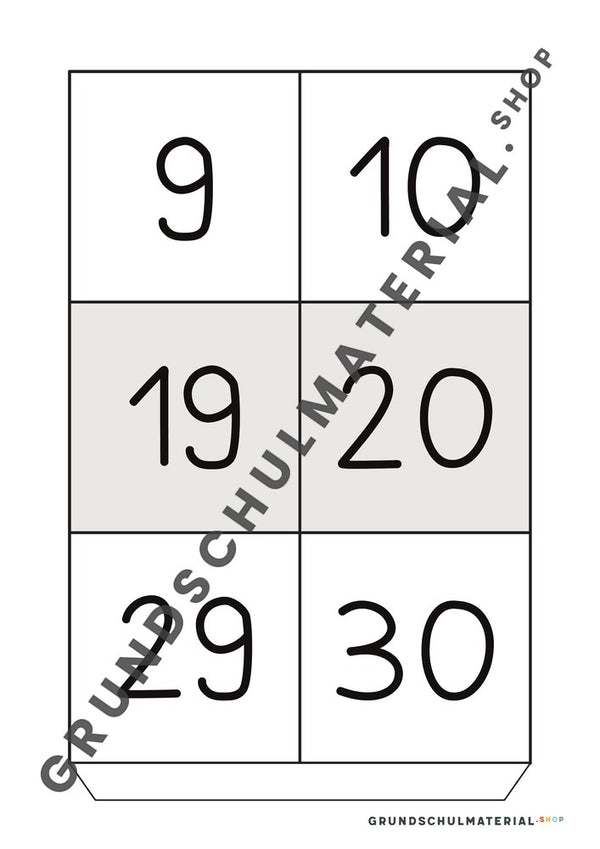 Große Hundertertafel: Vorlage Teil 22 mit Klebelasche