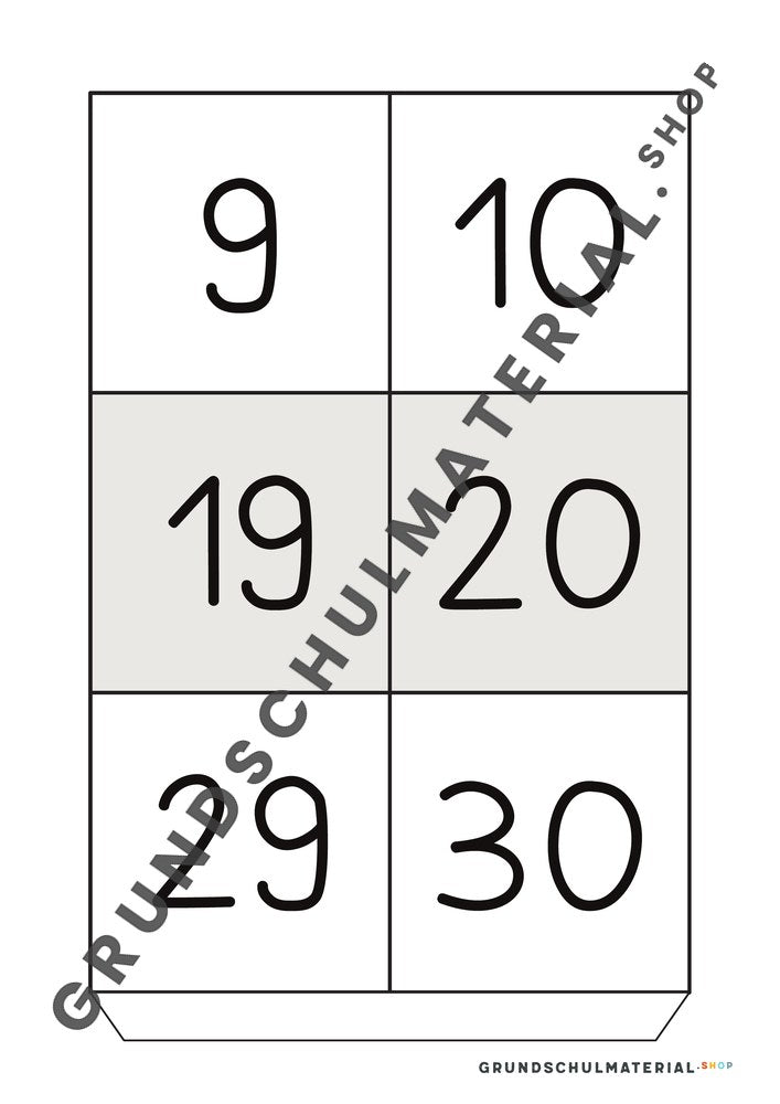Große Hundertertafel: Vorlage Teil 22 mit Klebelasche