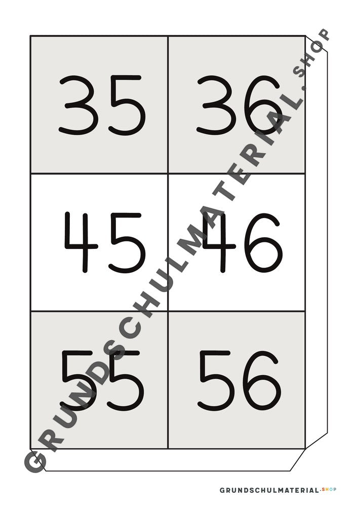 Große Hundertertafel: Vorlage Teil 25 mit Klebelasche