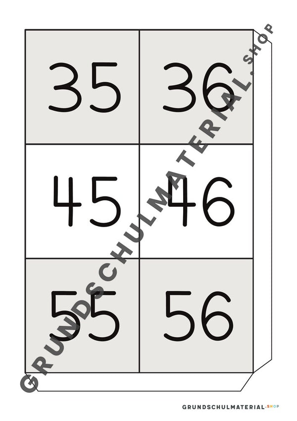 Große Hundertertafel: Vorlage Teil 25 mit Klebelasche