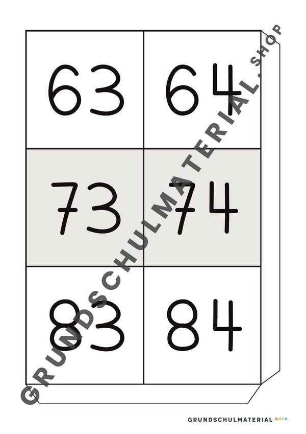 Große Hundertertafel: Vorlage Teil 29 mit Klebelasche