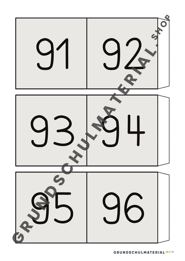 Große Hundertertafel: Vorlage Teil 33 mit Klebelasche
