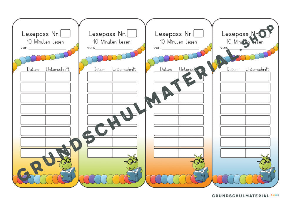 Materialpaket Leseraupe