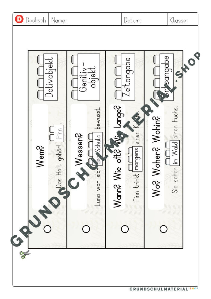 Materialpaket Satzglieder