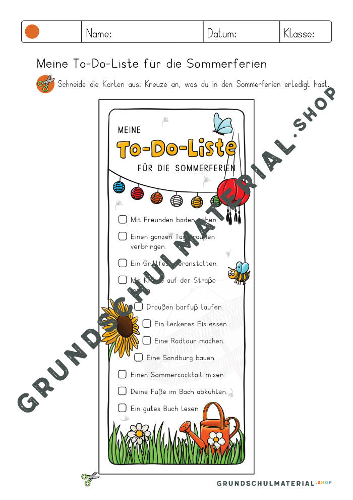 Meine To-Do-Liste für die Sommerferien