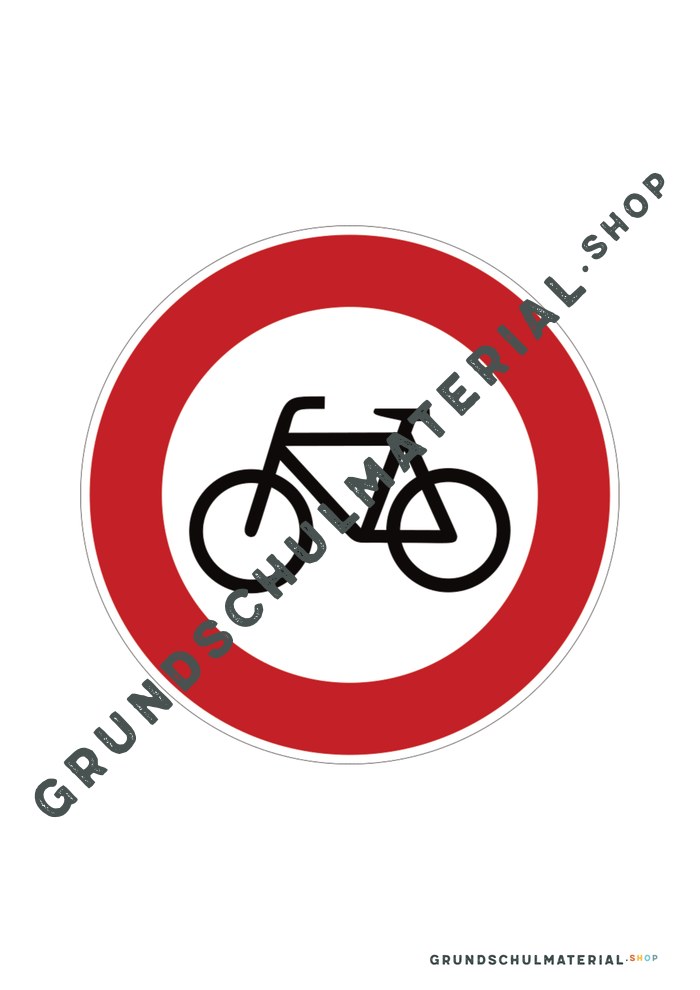Verkehrszeichen zum Ausdrucken: Verbot für Radfahrer