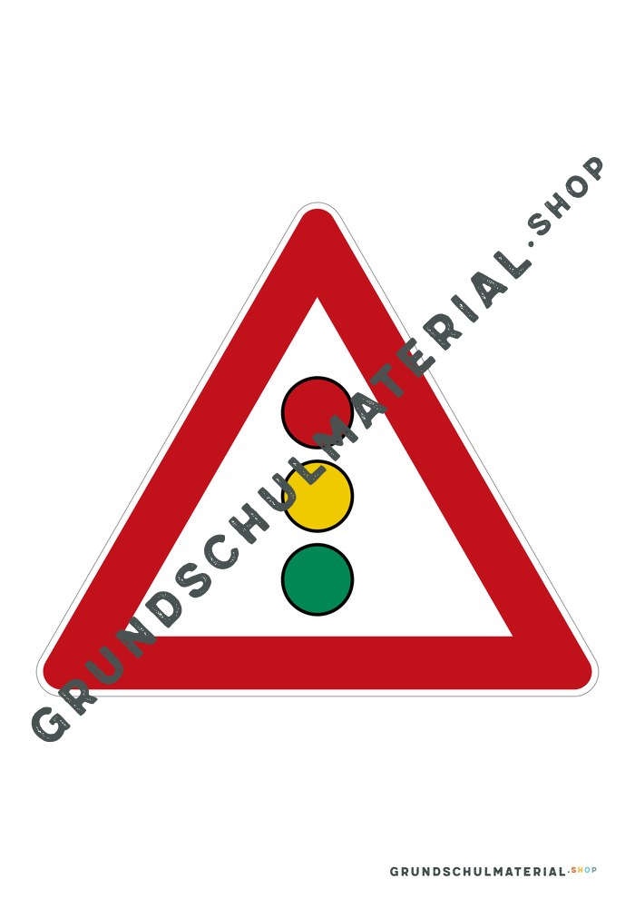 Verkehrszeichen zum Ausdrucken: Achtung Ampel