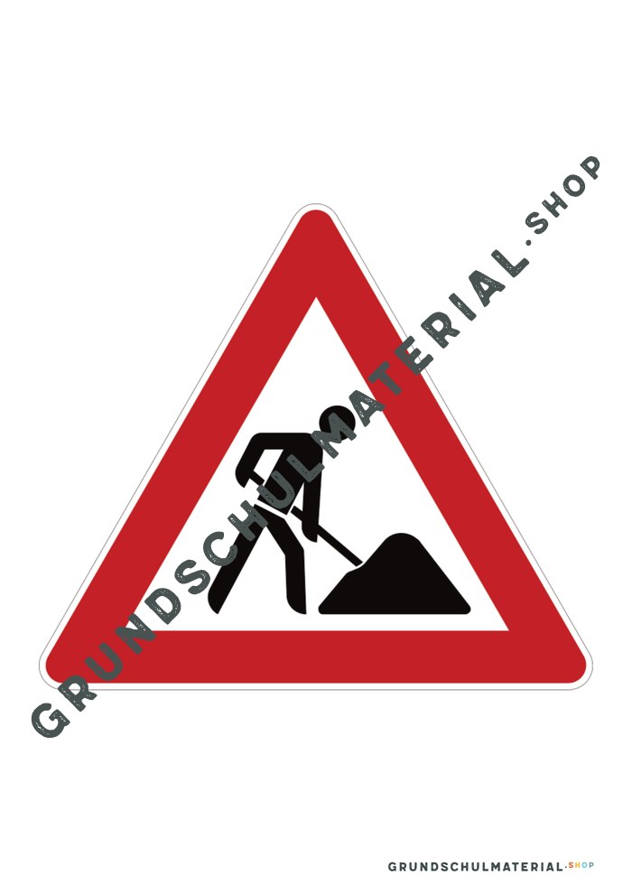 Verkehrszeichen zum Ausdrucken: Achtung Baustelle