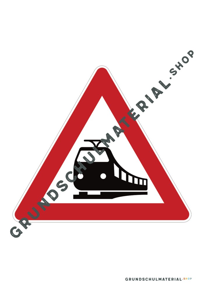 Verkehrszeichen zum Ausdrucken: Achtung Bahnübergang