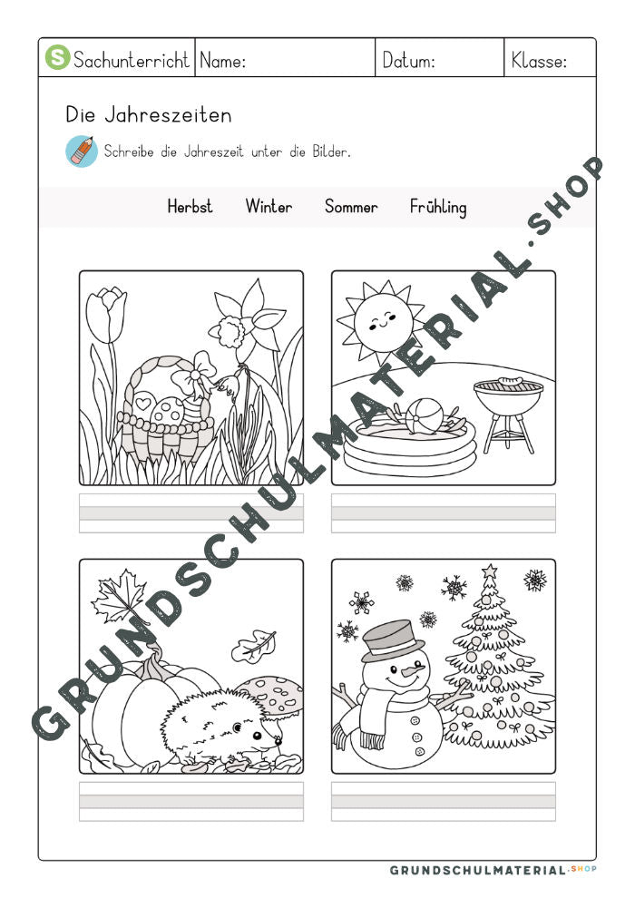 Materialpaket Jahreszeiten Grundschule