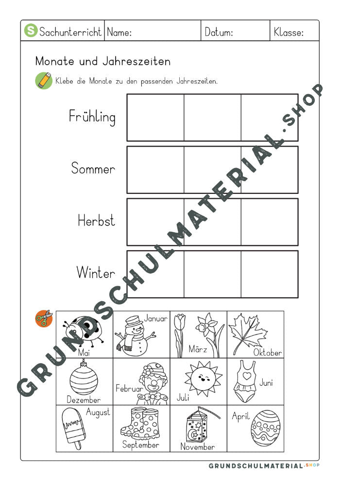 Materialpaket Jahreszeiten Grundschule