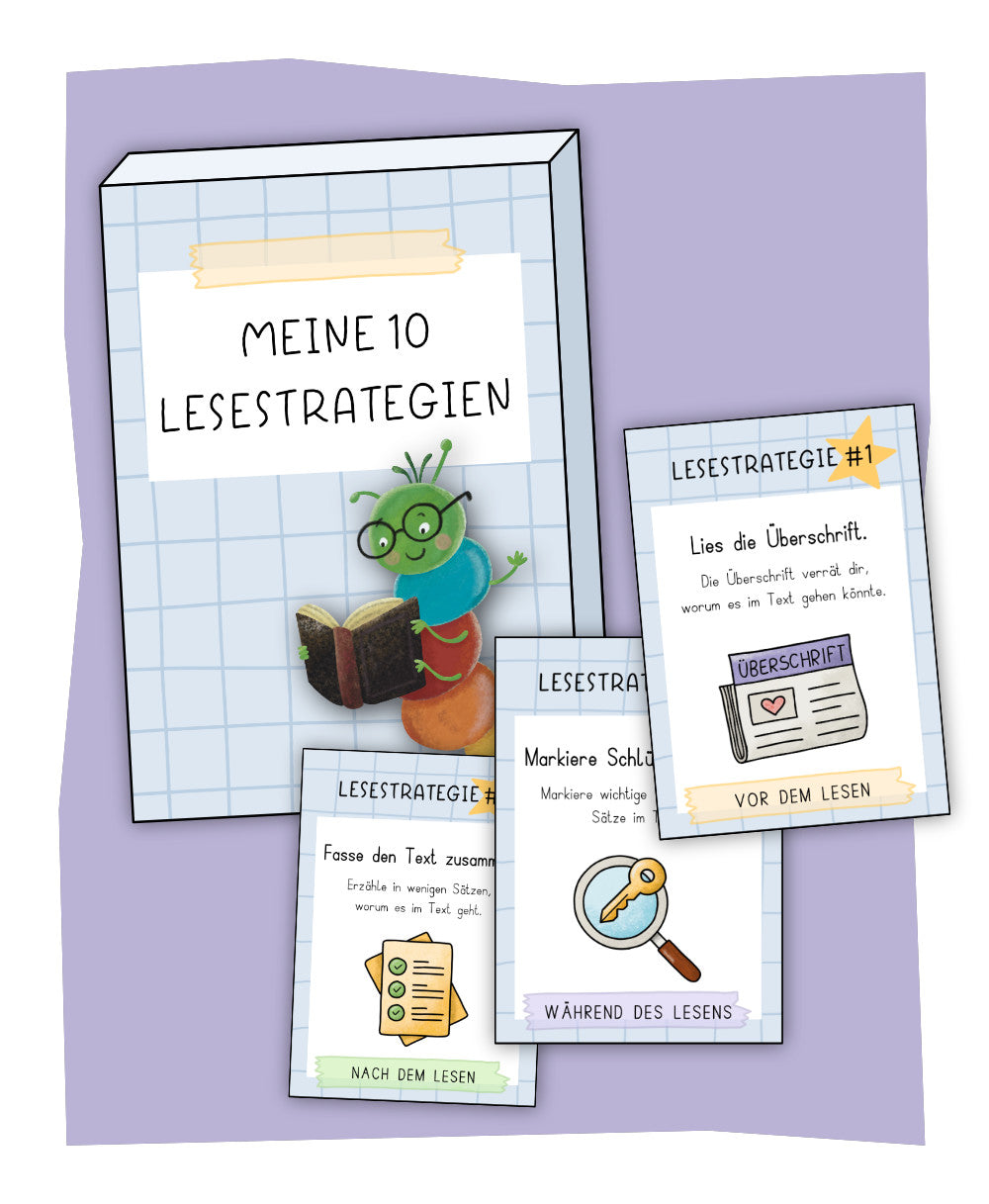 Karteikarten "Meine 10 Lesestrategien"