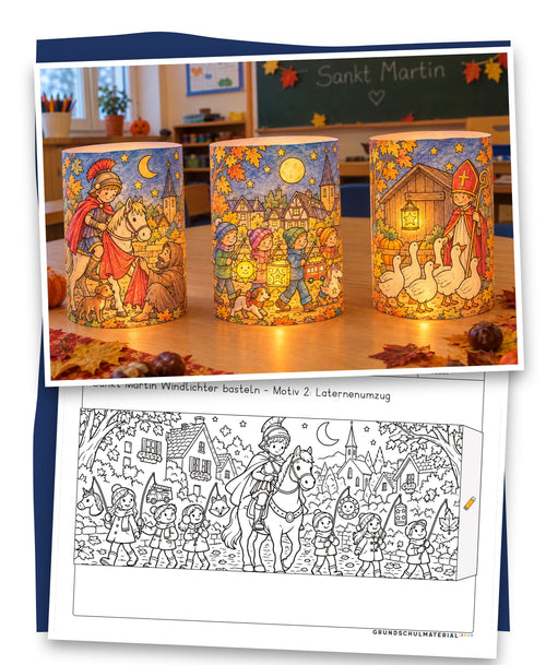 Windlichter Sankt Martin basteln