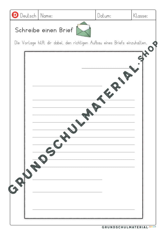 Materialpaket "Ich schreibe einen Brief"