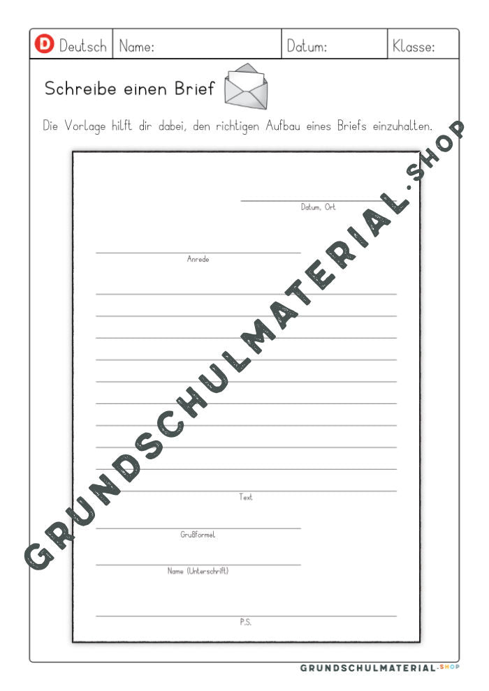 Materialpaket "Ich schreibe einen Brief"