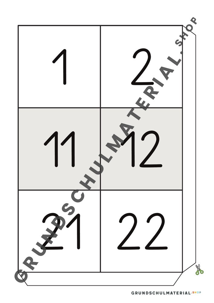 Große Hundertertafel: Vorlage Teil 18 mit Klebelasche