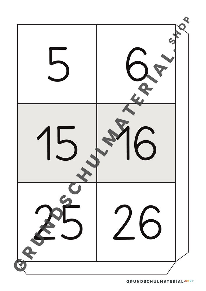 Große Hundertertafel: Vorlage Teil 20 mit Klebelasche