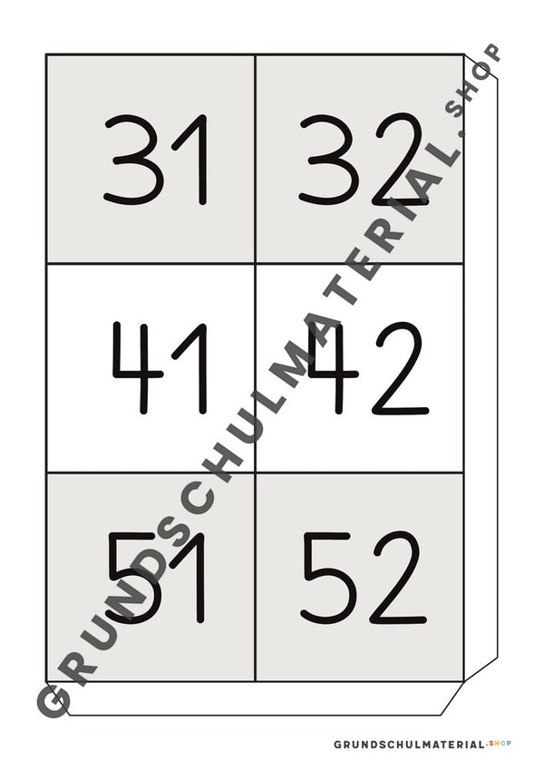 Große Hundertertafel: Vorlage Teil 23 mit Klebelasche