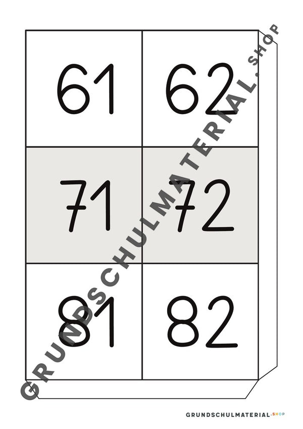 Große Hundertertafel: Vorlage Teil 28 mit Klebelasche