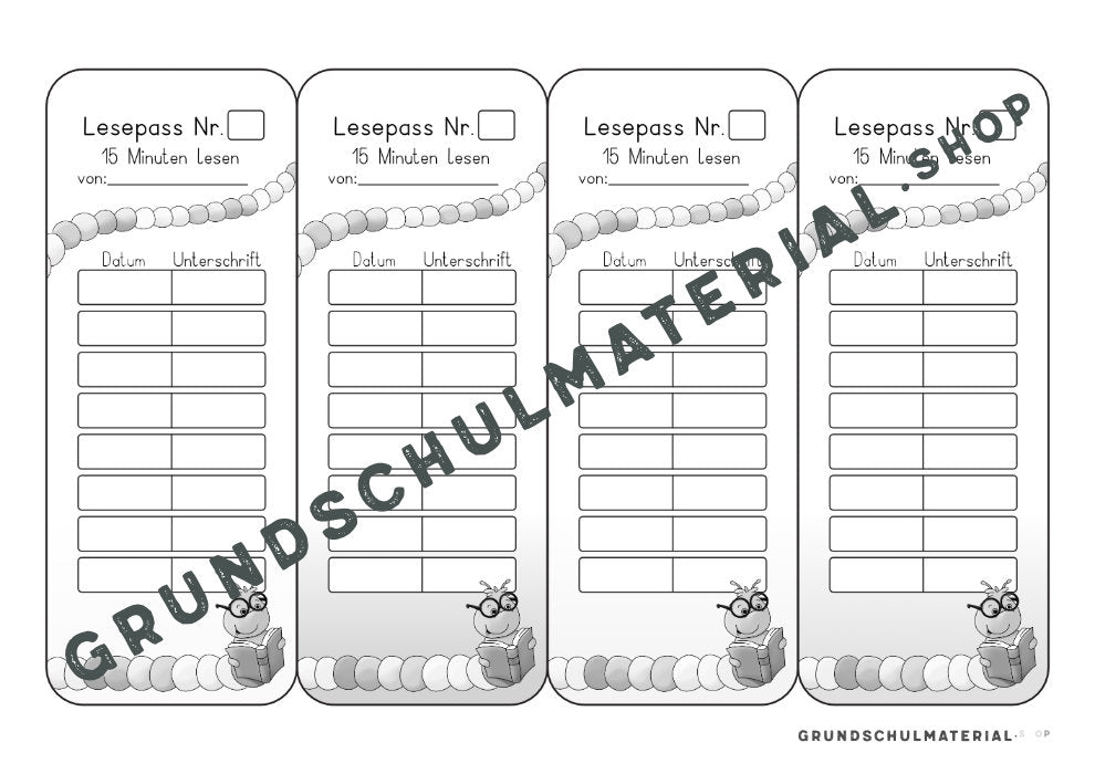 Materialpaket Leseraupe