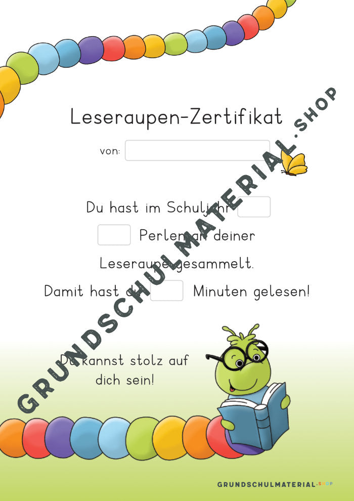 Materialpaket Leseraupe