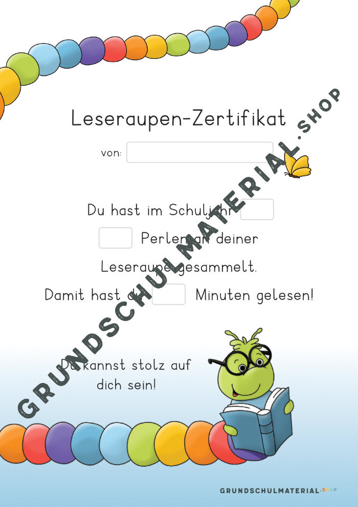 Materialpaket Leseraupe