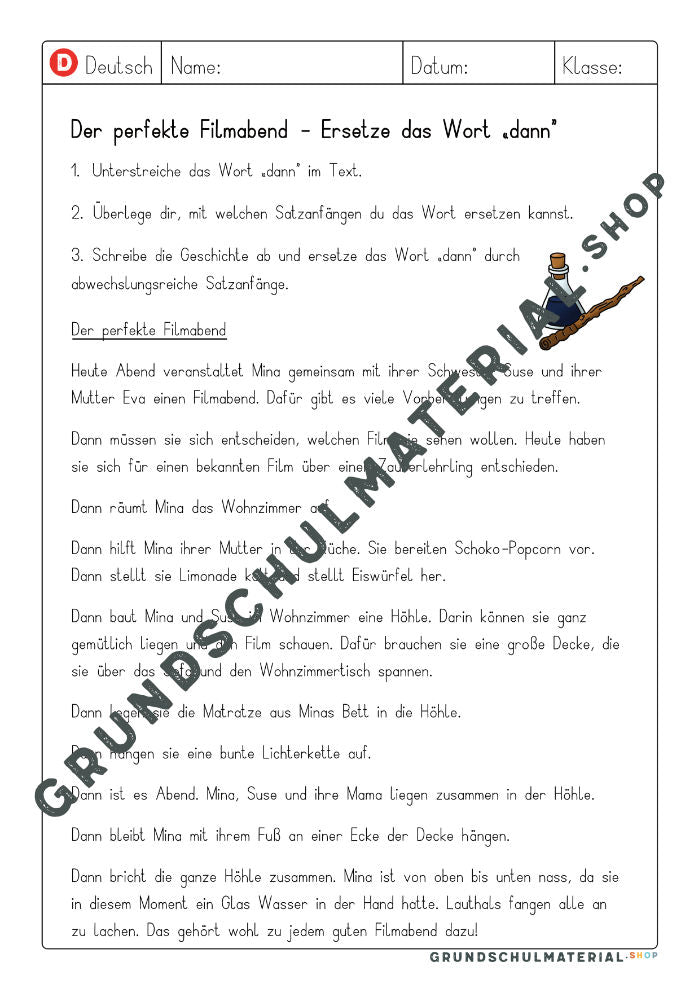 Materialpaket "Satzanfänge"