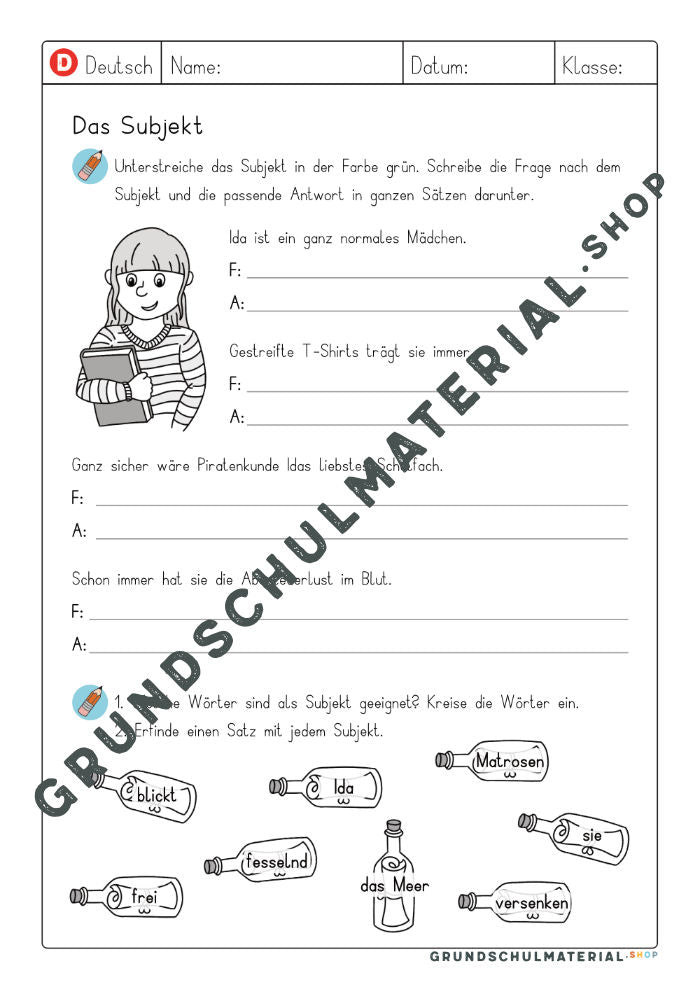 Subjekt und Prädikat bestimmen Übungen