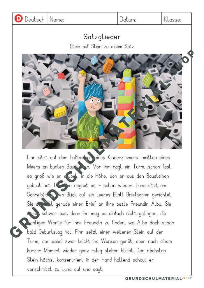 Materialpaket Satzglieder
