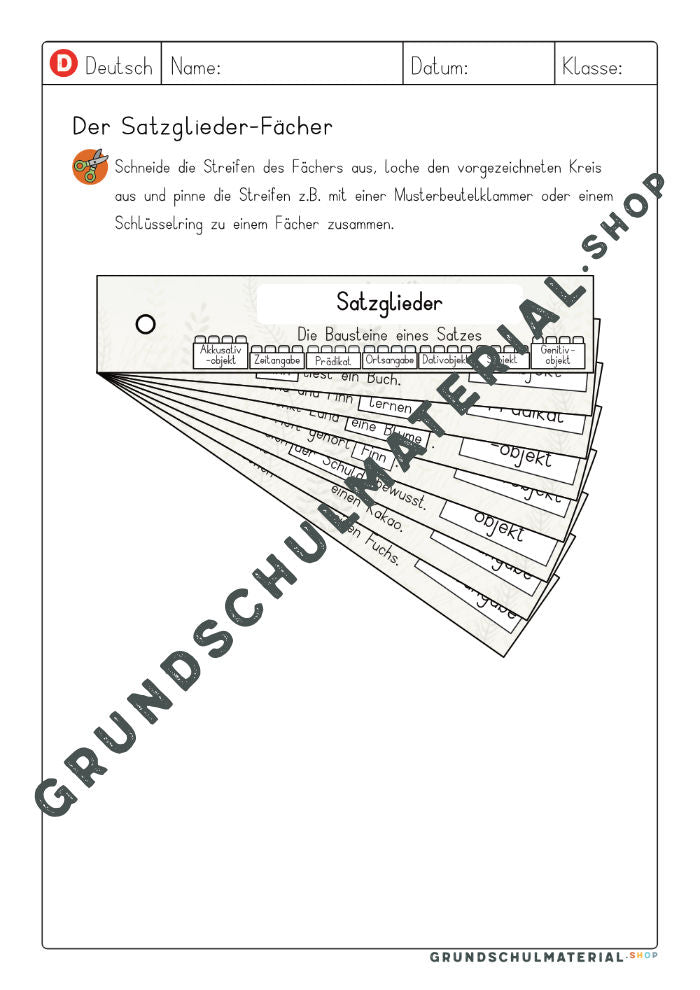 Materialpaket Satzglieder