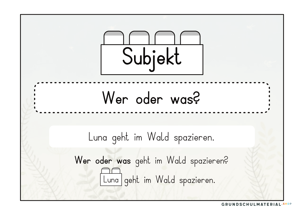 Materialpaket Satzglieder