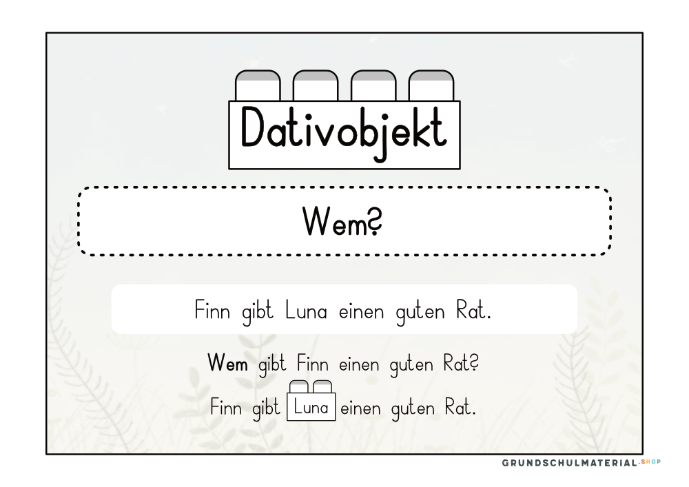 Materialpaket Satzglieder