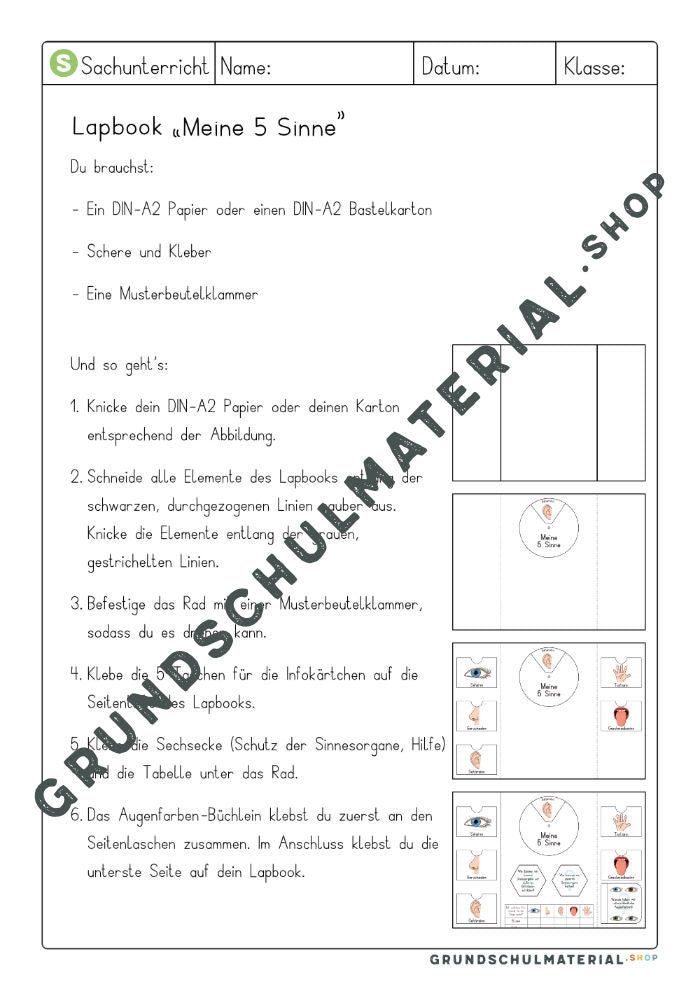 Materialpaket "Meine 5 Sinne"