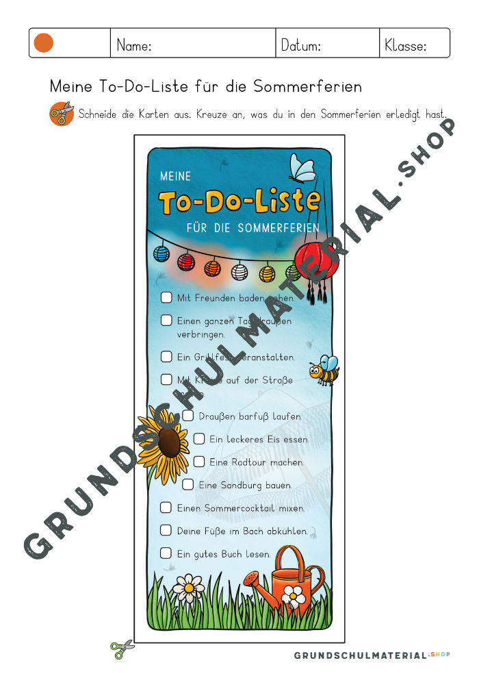 Meine To-Do-Liste für die Sommerferien
