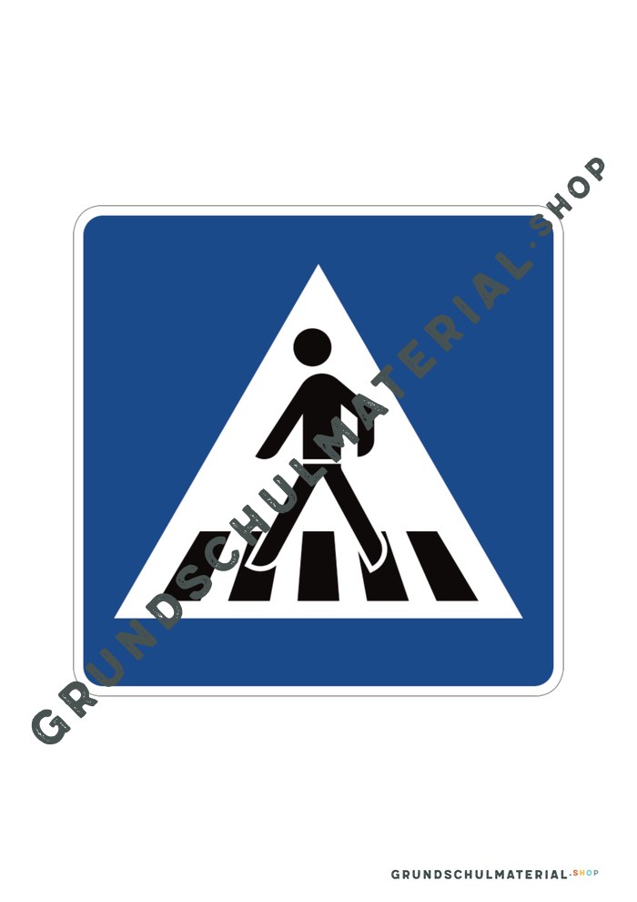 Verkehrszeichen zum Ausdrucken: Fußgängerüberweg (Zebrastreifen)