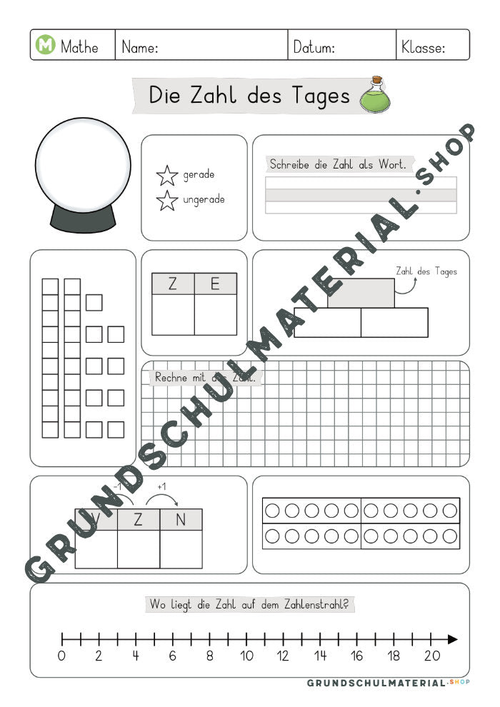 Materialpaket "Zahl des Tages"