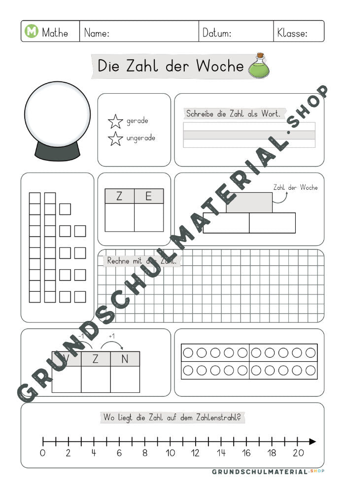 Materialpaket "Zahl des Tages"