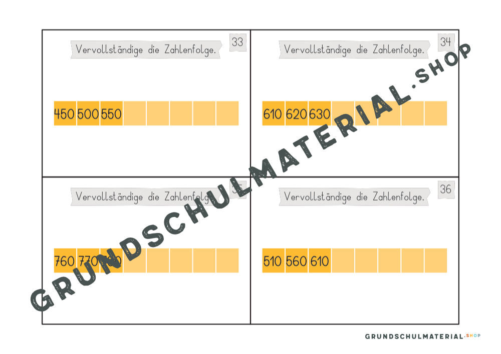 Materialpaket "Einführung in den Zahlenraum 1000"