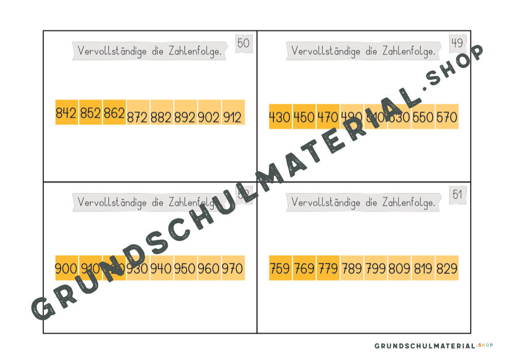 Materialpaket "Einführung in den Zahlenraum 1000"