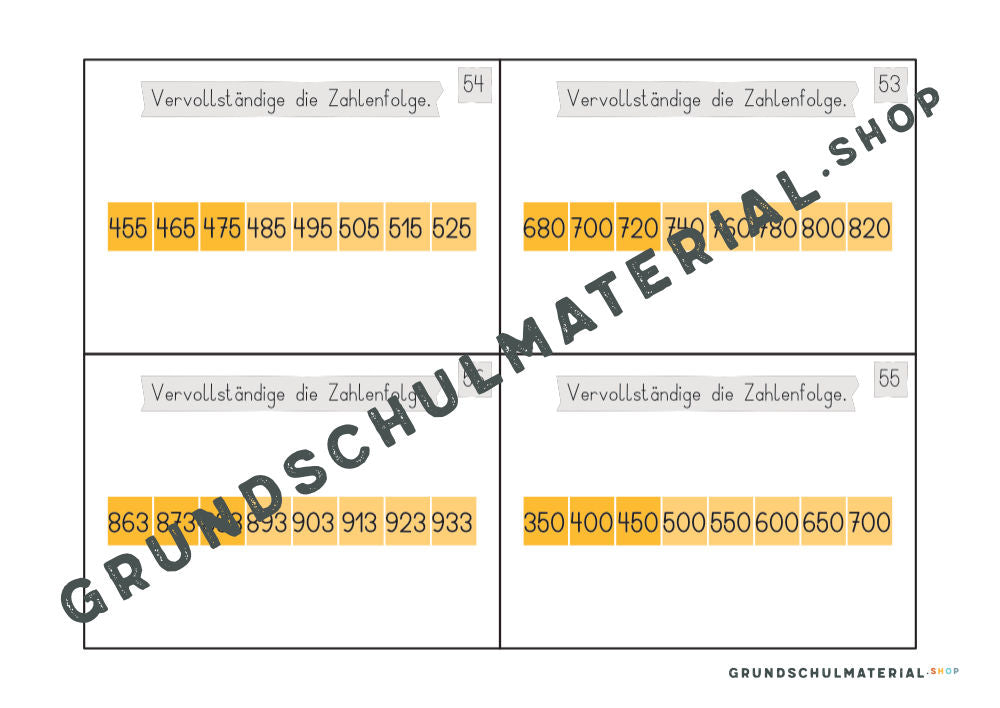 Materialpaket "Einführung in den Zahlenraum 1000"