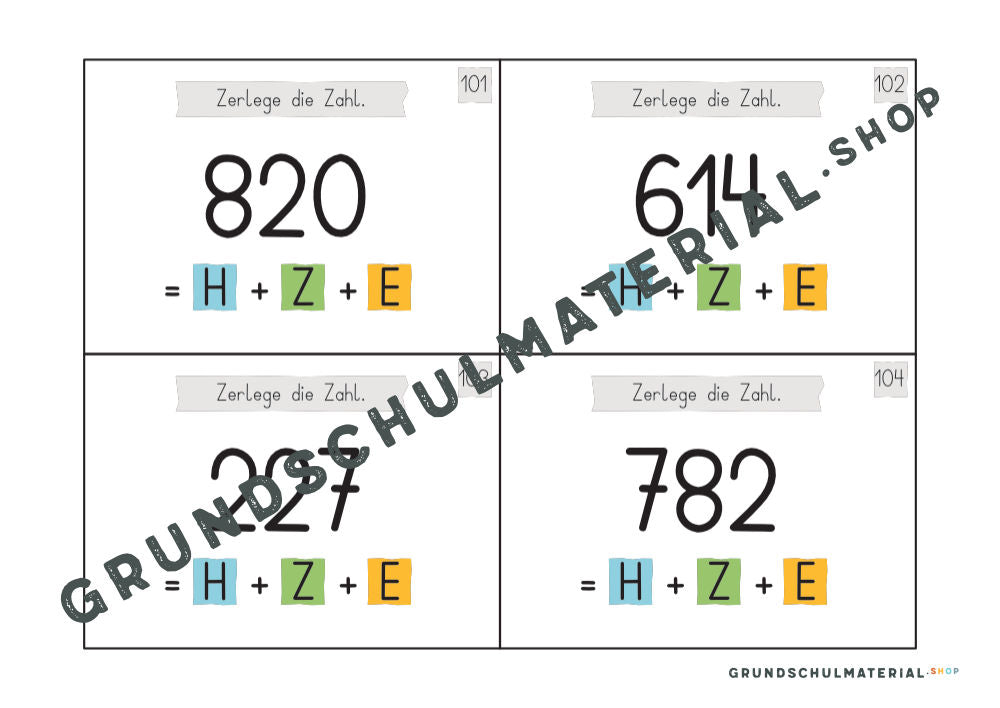 Materialpaket "Einführung in den Zahlenraum 1000"